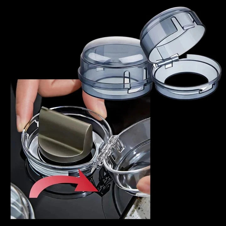 Stove Knob Covers Transparent Snap-On Set of 4