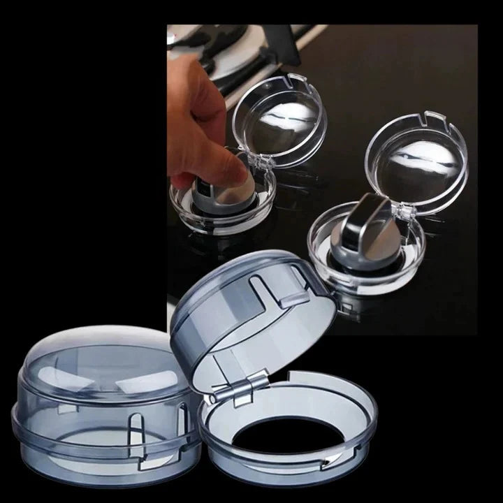 Stove Knob Covers Transparent Snap-On Set of 4