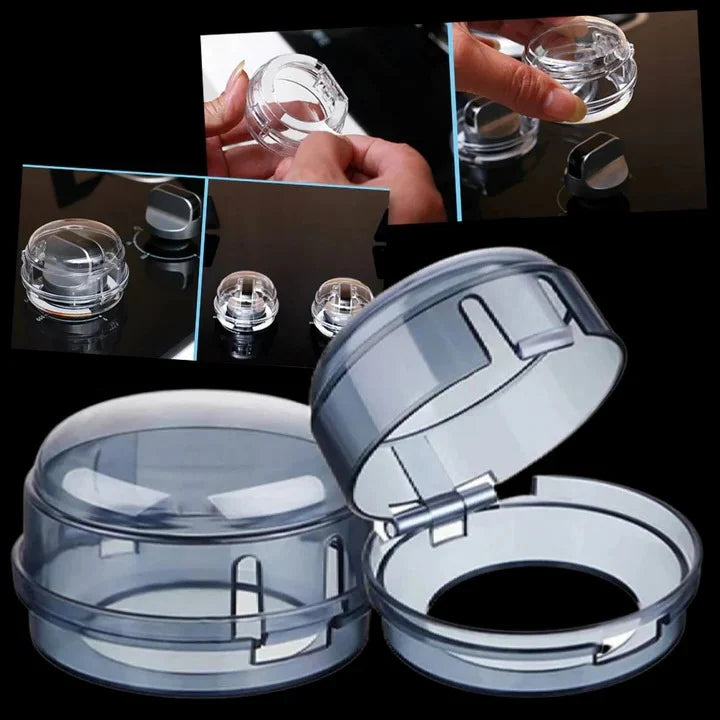 Stove Knob Covers Transparent Snap-On Set of 4