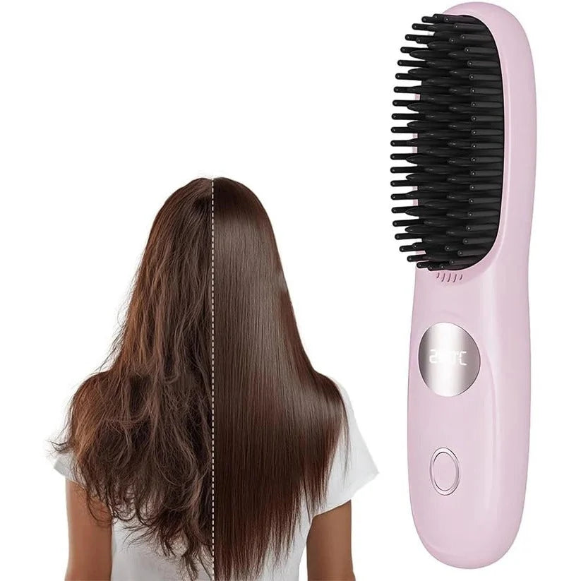 Straightening Brush Cordless Ceramic Teeth USB-C Rechargeable