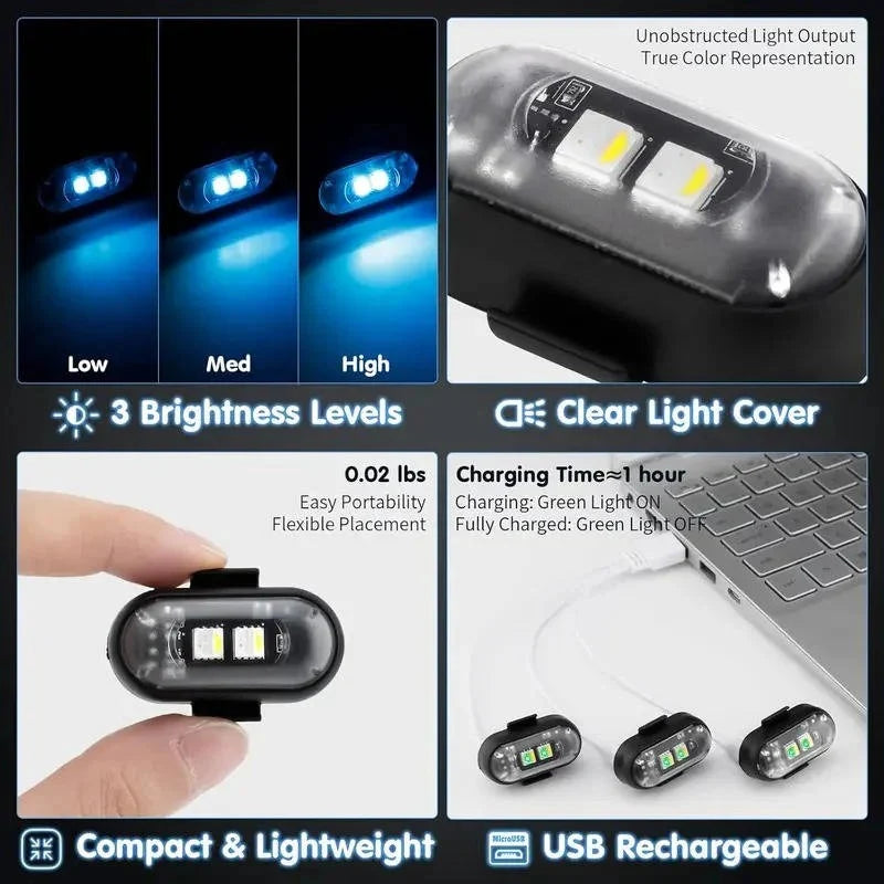Strobe Light Rechargeable RGB Remote & 10 Flash Modes