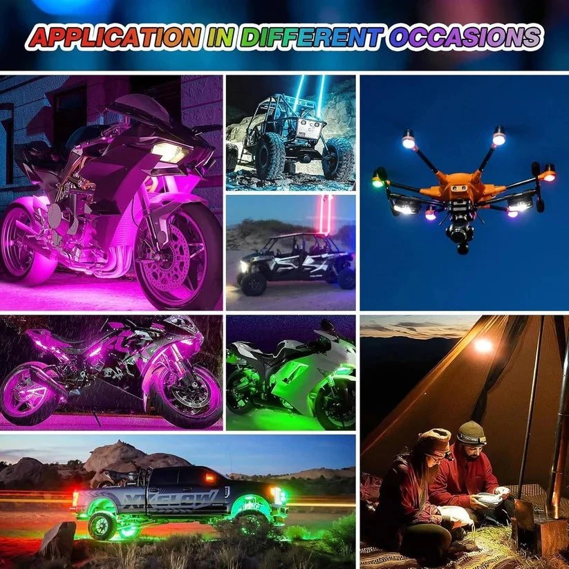 Strobe Light Rechargeable RGB Remote & 10 Flash Modes