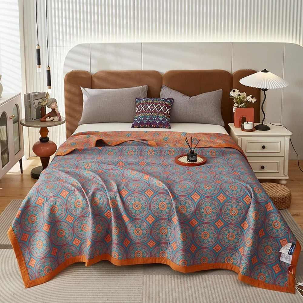 Summer Blanket Reversible Ginkgo Breathable Cotton