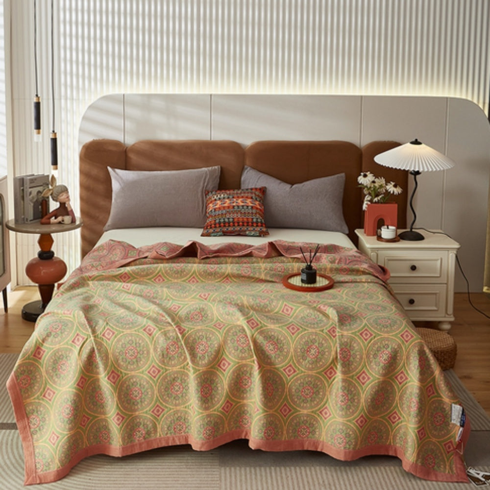 Summer Blanket Reversible Ginkgo Breathable Cotton