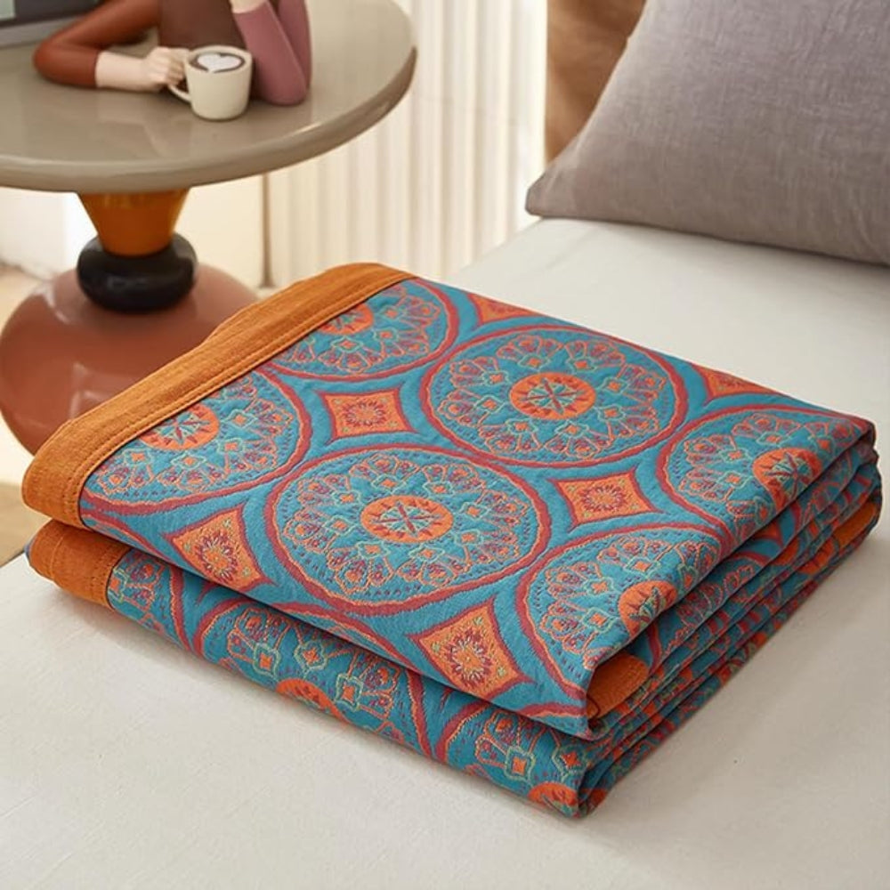 Summer Blanket Reversible Ginkgo Breathable Cotton
