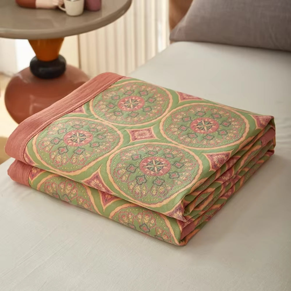 Summer Blanket Reversible Ginkgo Breathable Cotton
