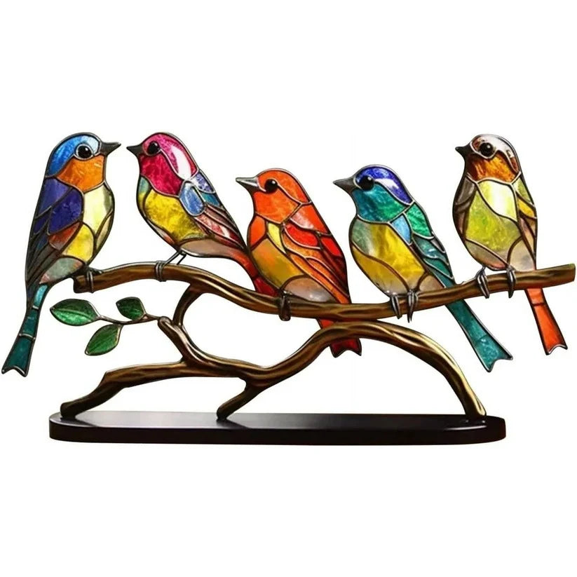 Suncatcher Handcrafted Stained Glass & Weighted Base