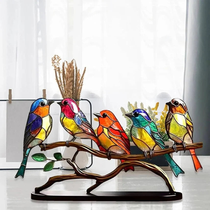 Suncatcher Handcrafted Stained Glass & Weighted Base
