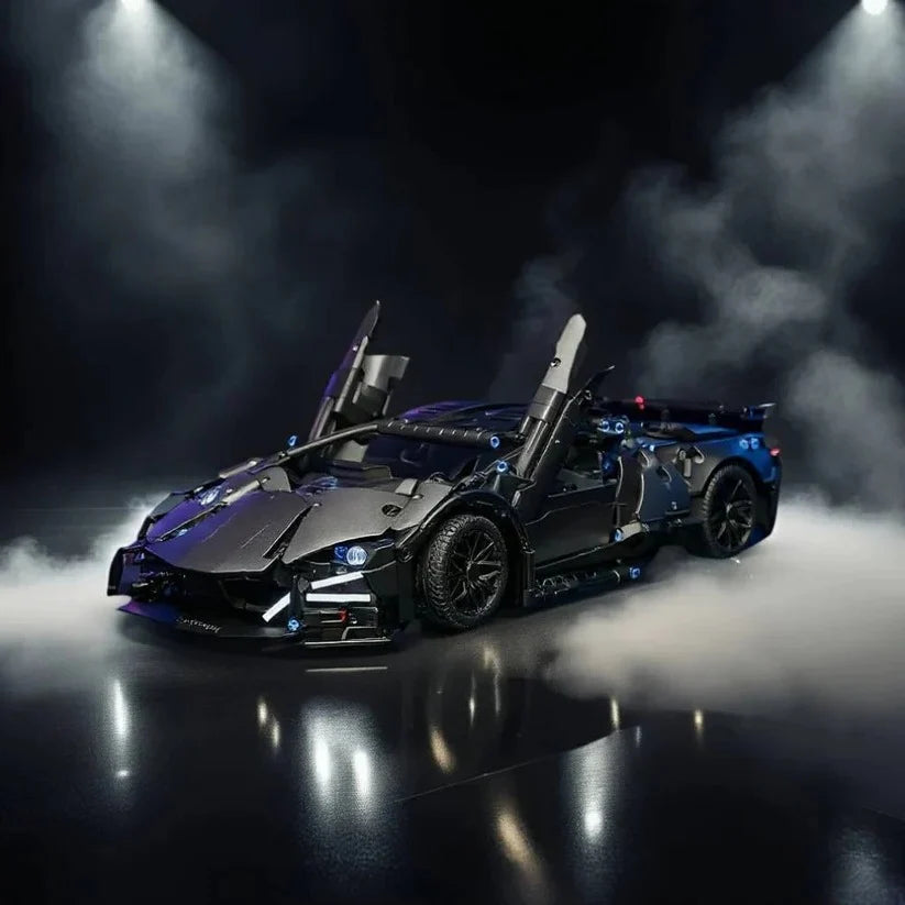 Supercar Model Kit 1288-Piece Opening Parts & Working Headlights
