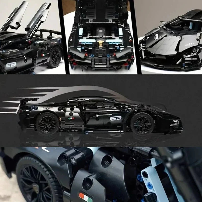 Supercar Model Kit 1288-Piece Opening Parts & Working Headlights
