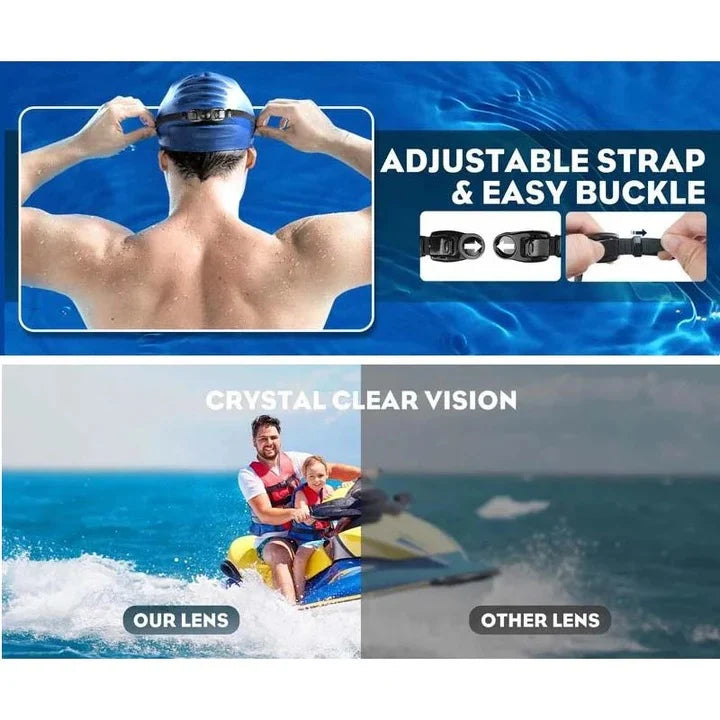 Swim Goggles Anti-Fog Wide-View Soft Silicone Seal