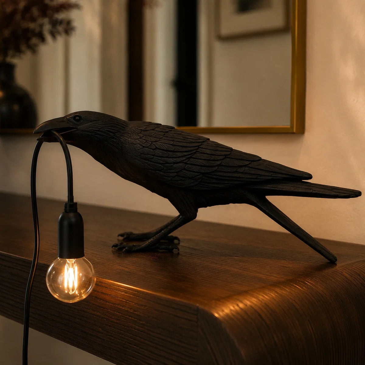 Table Lamp Adjustable Brightness Resin Plug-In