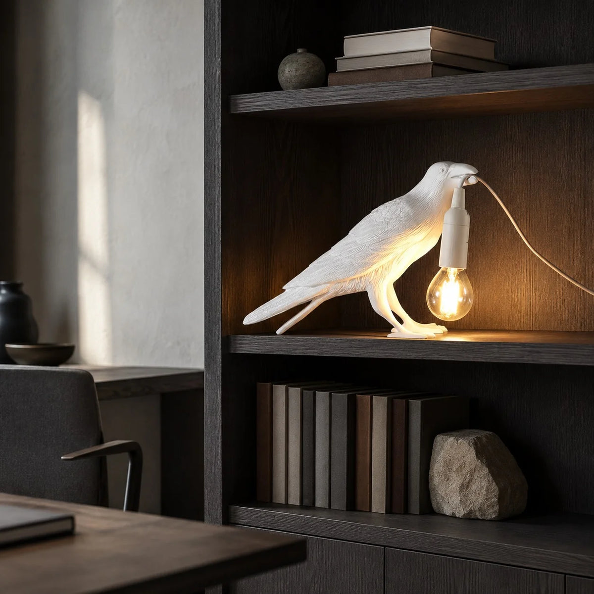 Table Lamp Adjustable Brightness Resin Plug-In