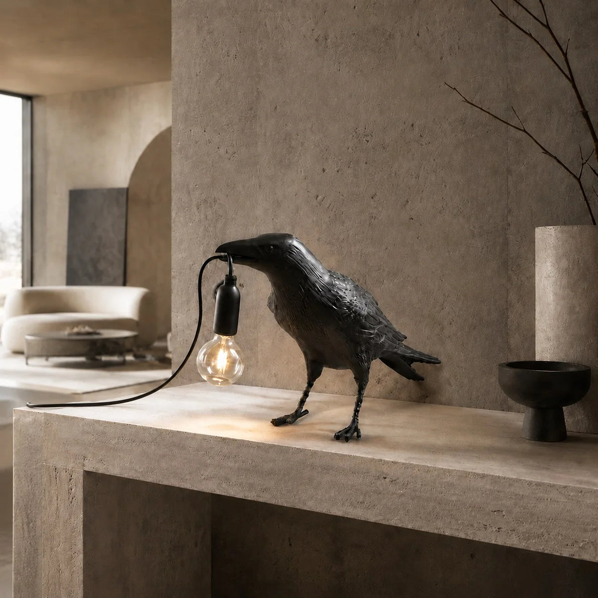 Table Lamp Adjustable Brightness Resin Plug-In
