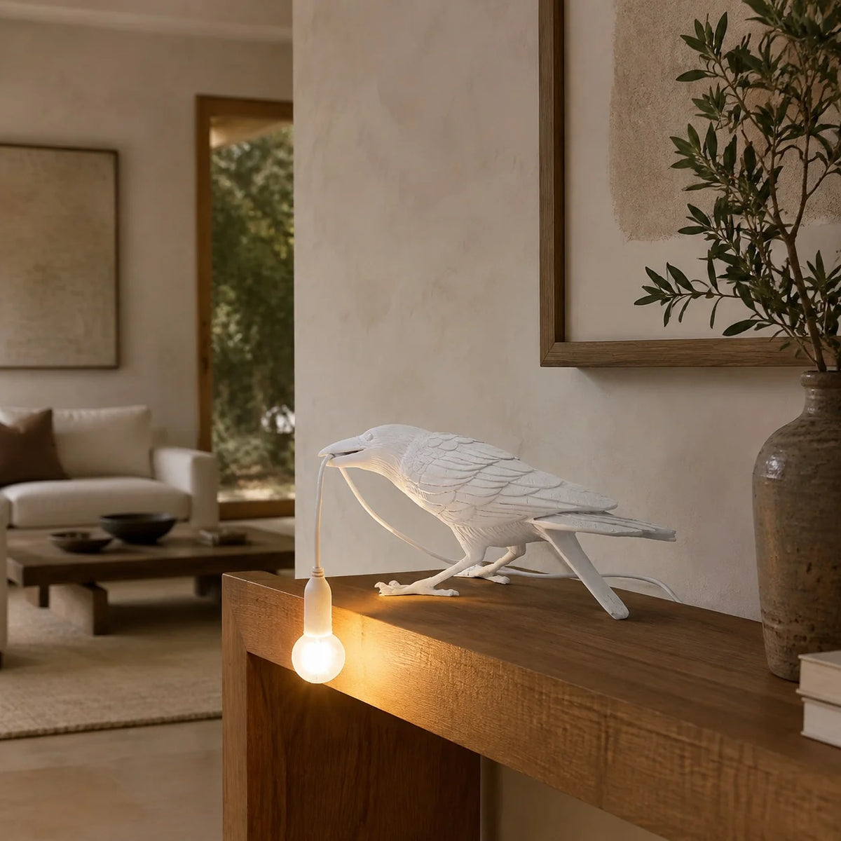 Table Lamp Adjustable Brightness Resin Plug-In