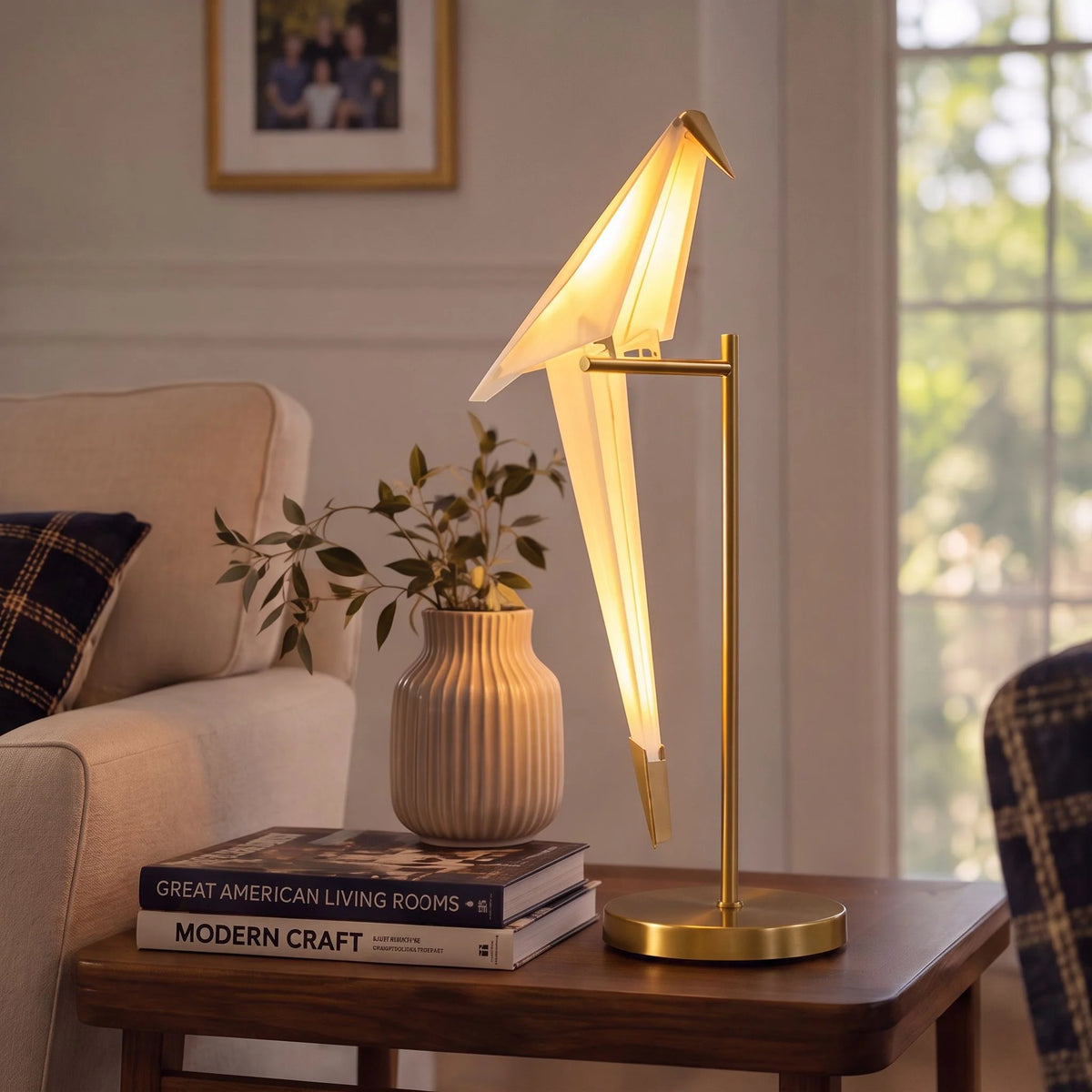 Table Lamp Adjustable Metal Base LED Paper Shade