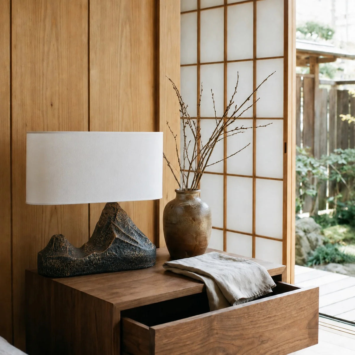 Table Lamp Bronze Resin Base LED Compatible