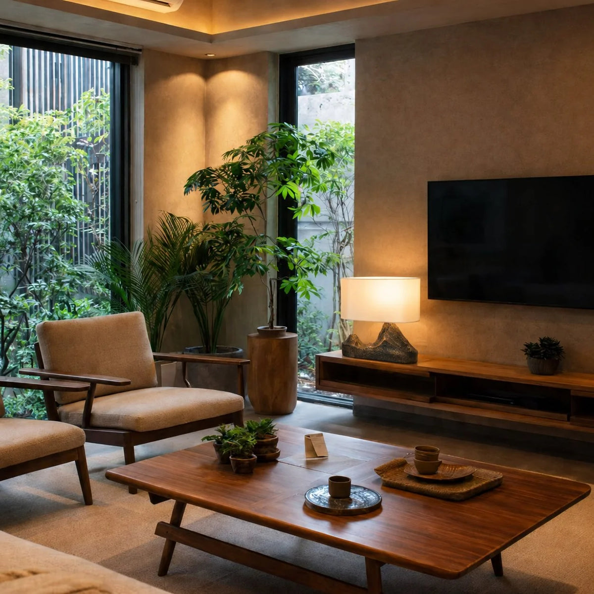 Table Lamp Bronze Resin Base LED Compatible