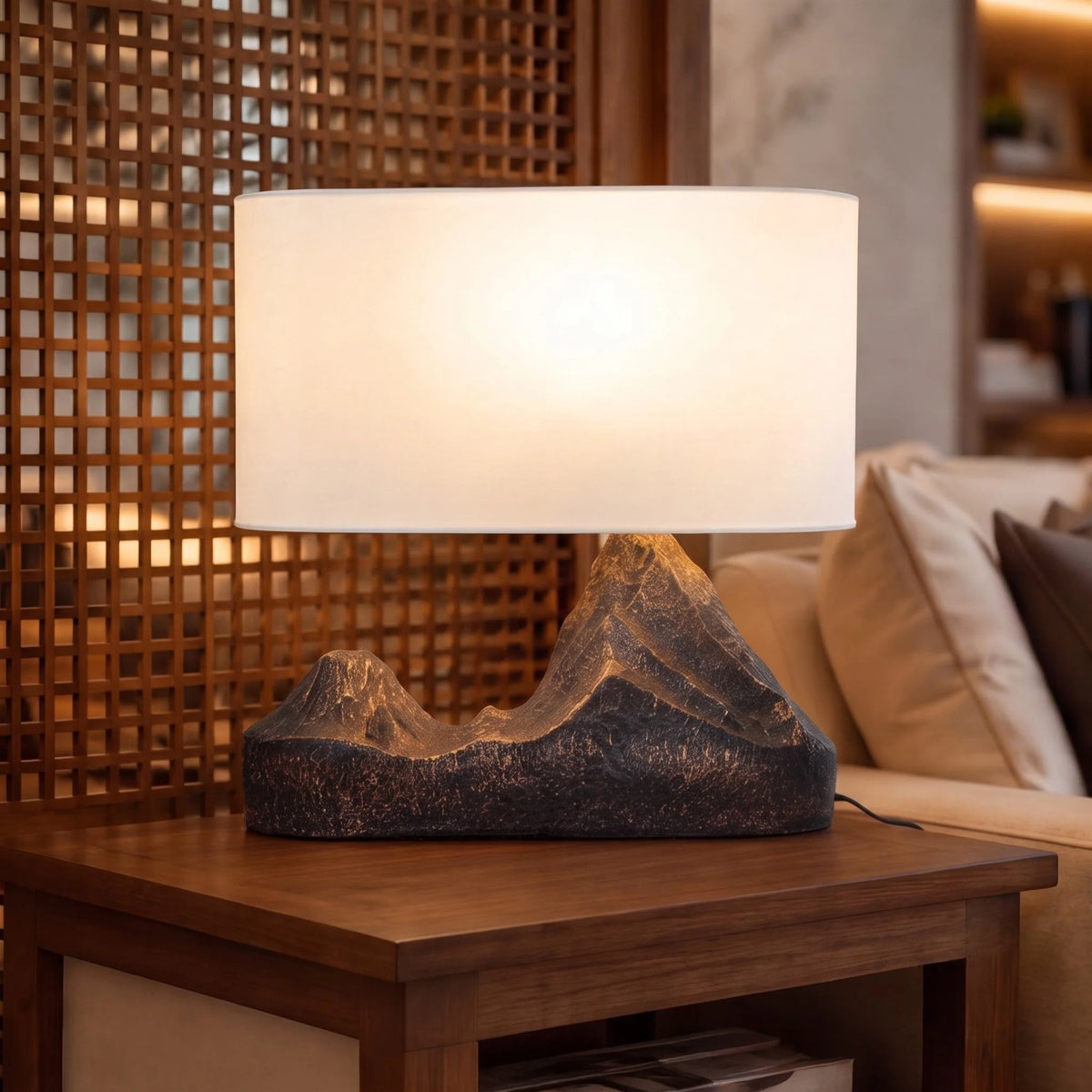 Table Lamp Bronze Resin Base LED Compatible