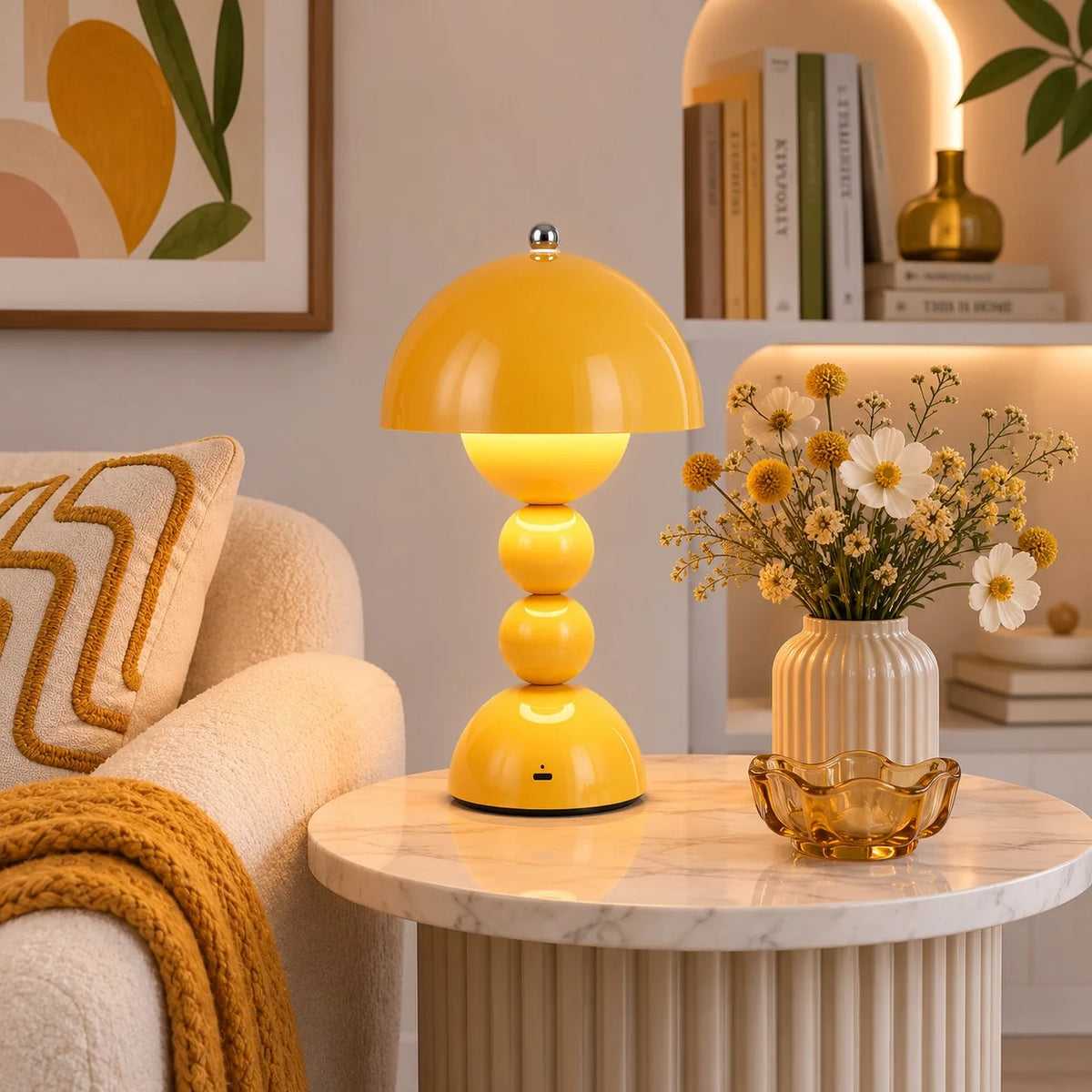 Table Lamp Portable Acrylic Touch Control USB Charging