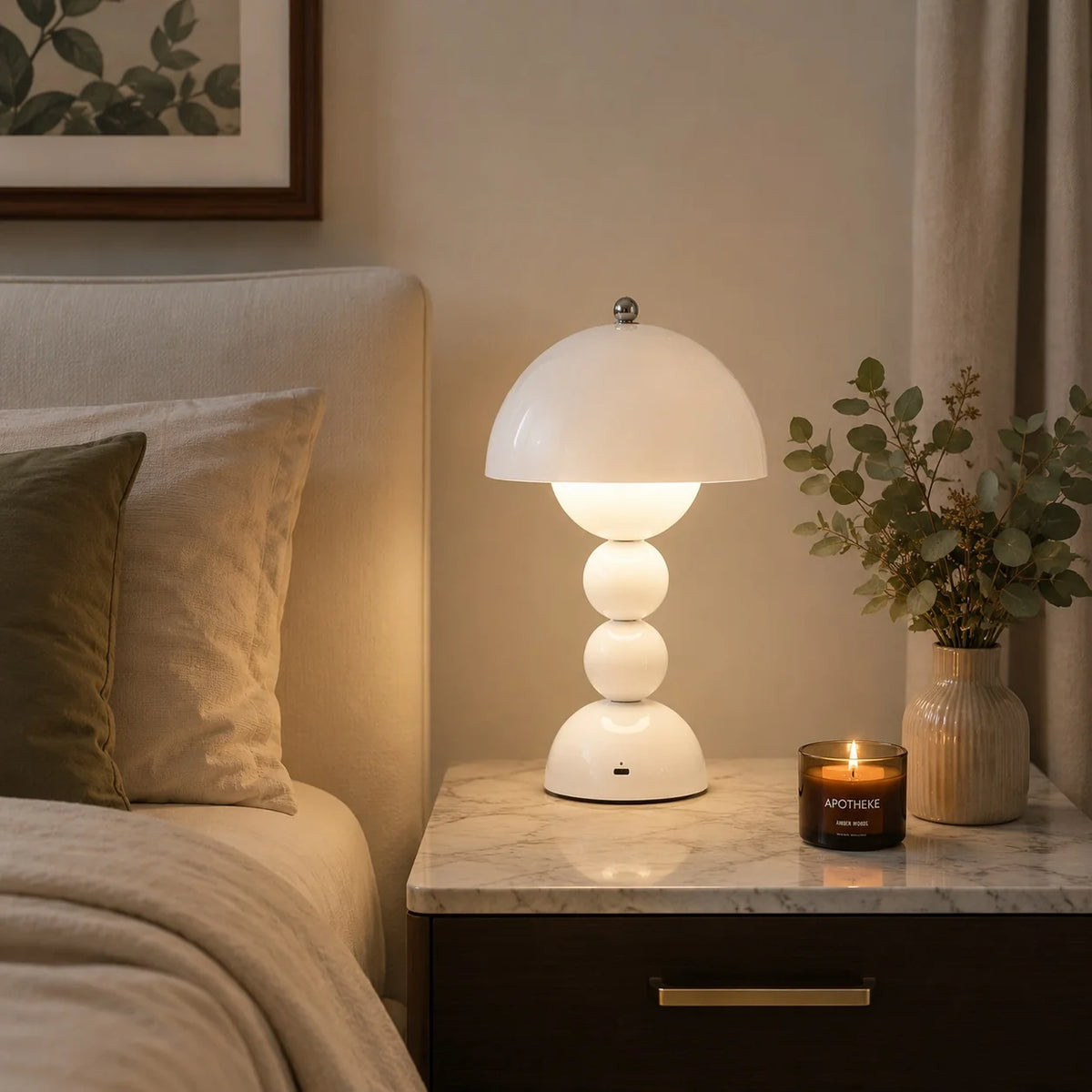 Table Lamp Portable Acrylic Touch Control USB Charging