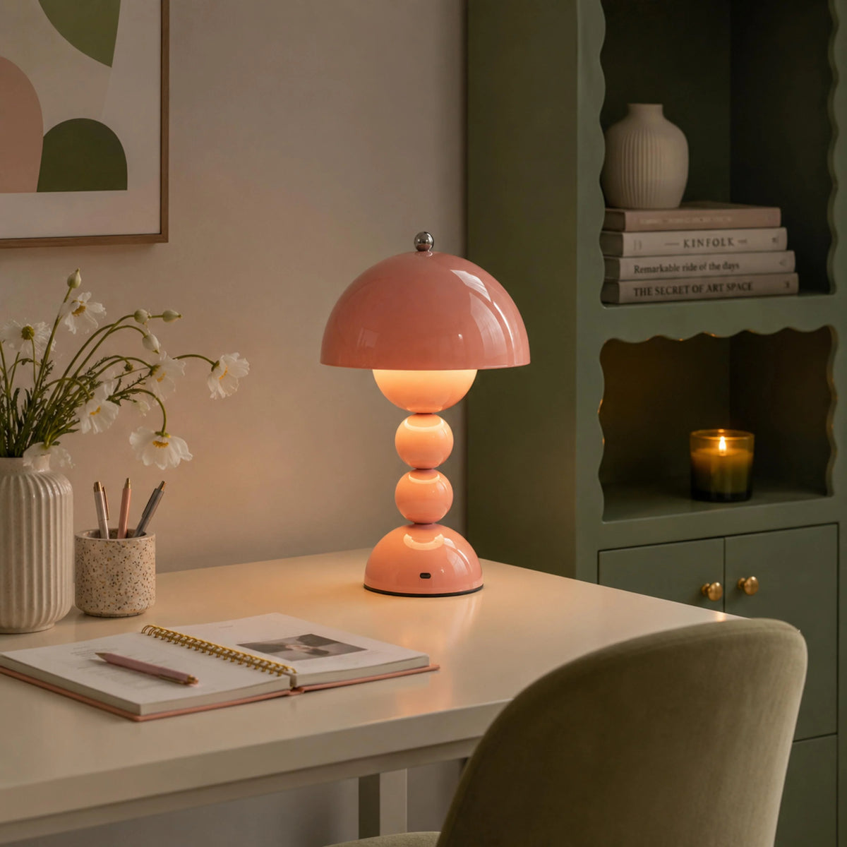 Table Lamp Portable Acrylic Touch Control USB Charging