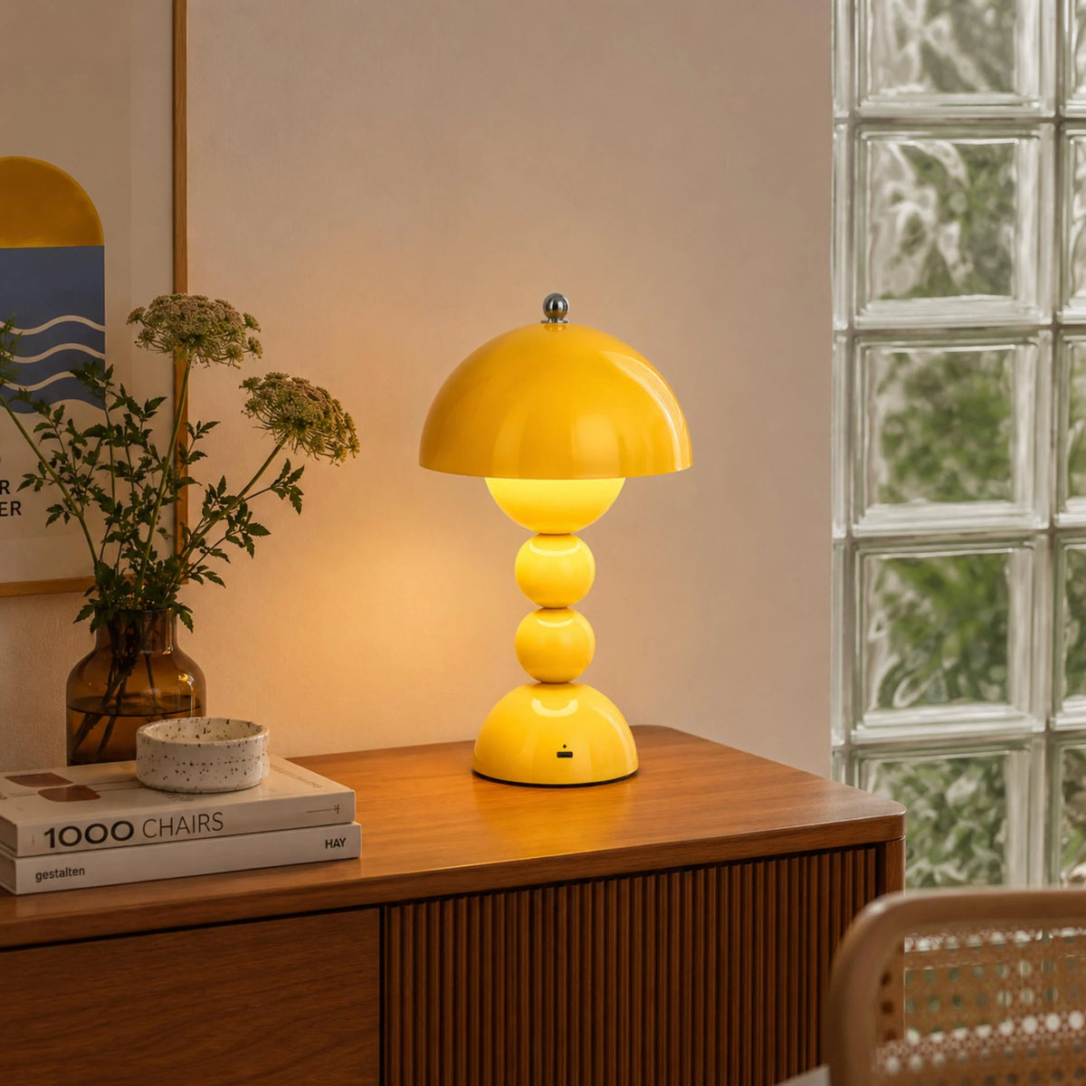 Table Lamp Portable Acrylic Touch Control USB Charging