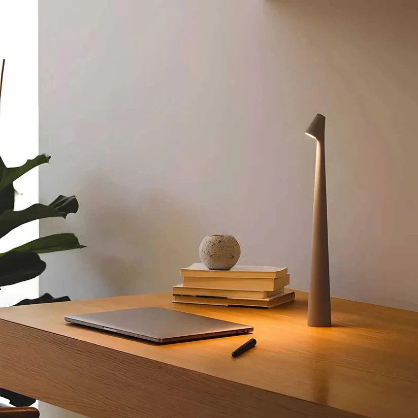 Table Lamp Rechargeable Warm Dimming Matte Aluminum