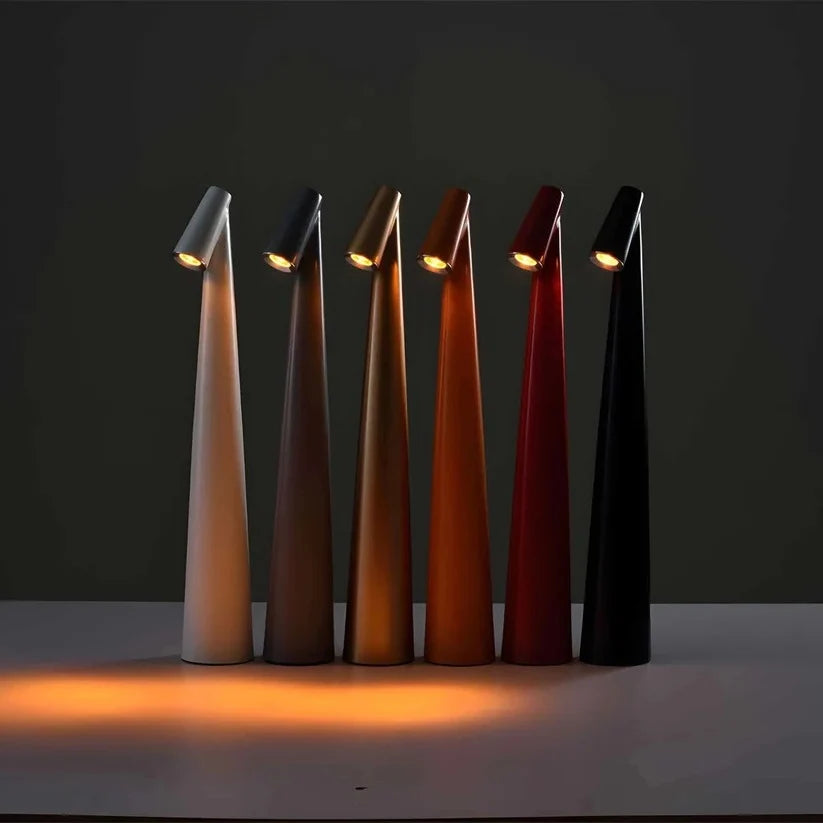 Table Lamp Rechargeable Warm Dimming Matte Aluminum