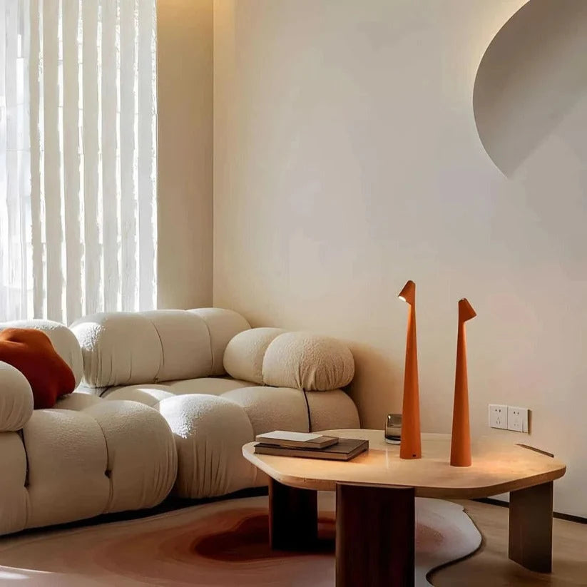 Table Lamp Rechargeable Warm Dimming Matte Aluminum