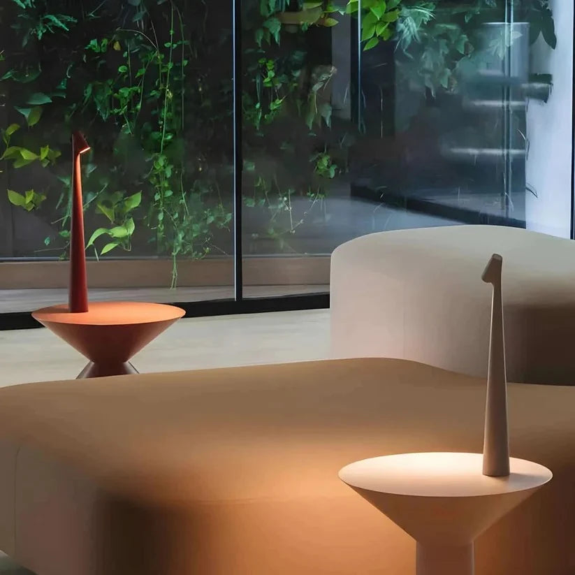 Table Lamp Rechargeable Warm Dimming Matte Aluminum