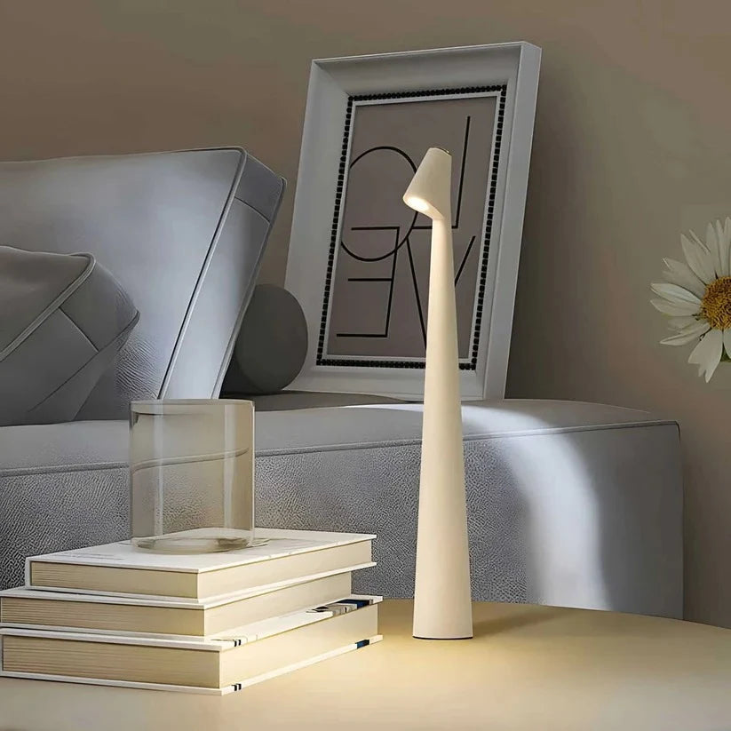 Table Lamp Rechargeable Warm Dimming Matte Aluminum