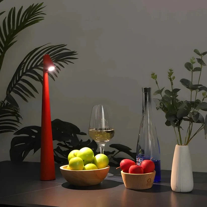 Table Lamp Rechargeable Warm Dimming Matte Aluminum