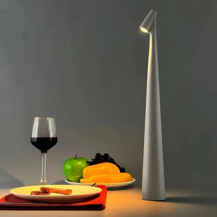 Table Lamp Rechargeable Warm Dimming Matte Aluminum
