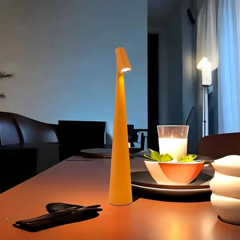 Table Lamp Rechargeable Warm Dimming Matte Aluminum