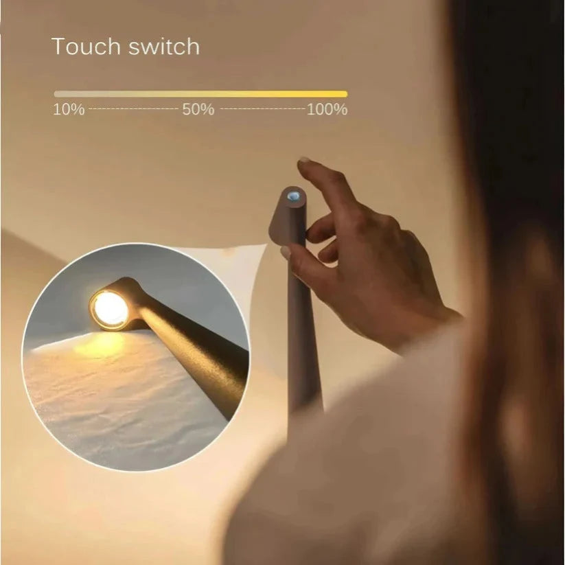 Table Lamp Rechargeable Warm Dimming Matte Aluminum