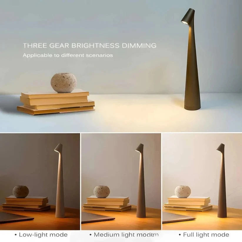 Table Lamp Rechargeable Warm Dimming Matte Aluminum