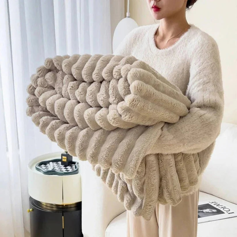 Throw Blanket Faux Fur Lightweight Machine Washable