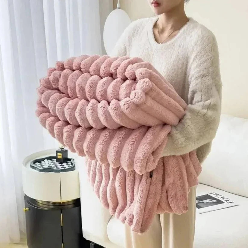 Throw Blanket Faux Fur Lightweight Machine Washable