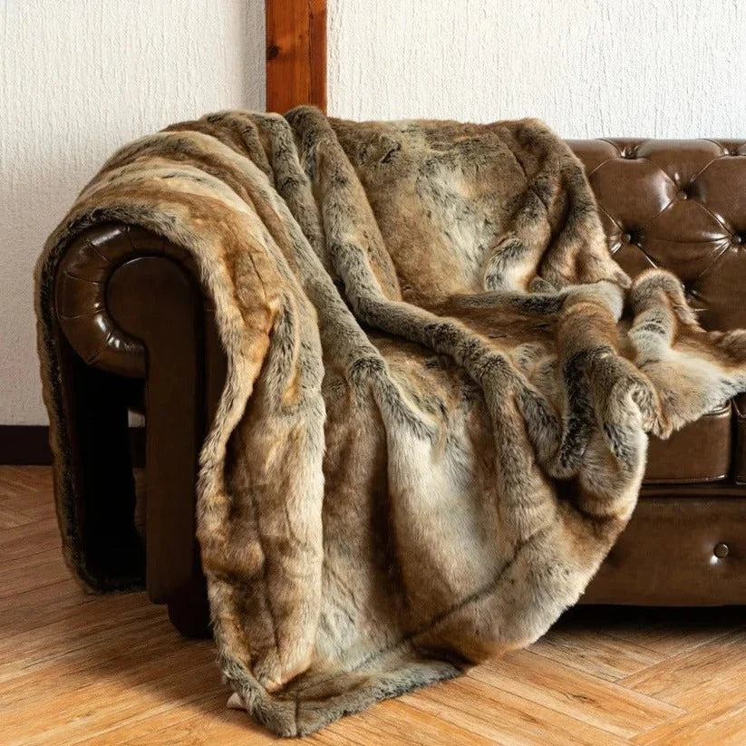 Throw Blanket Weighted Faux Fur Machine Washable