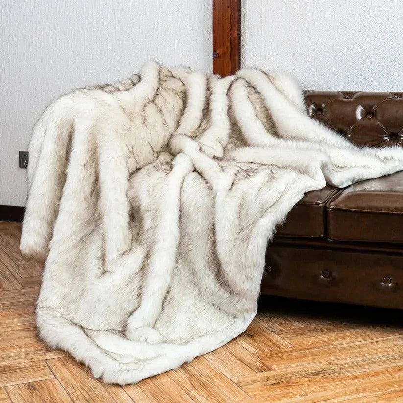 Throw Blanket Weighted Faux Fur Machine Washable