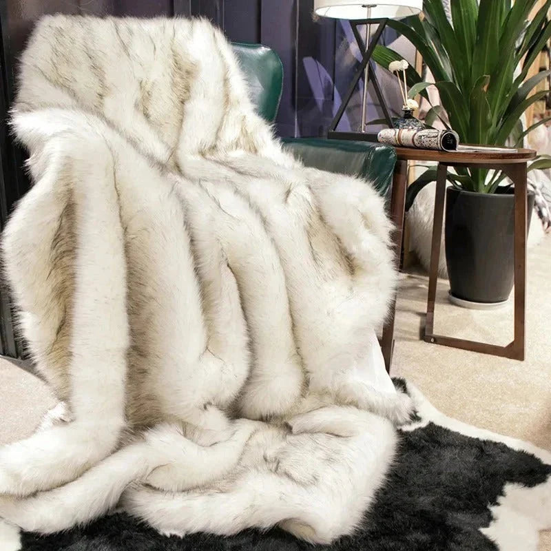Throw Blanket Weighted Faux Fur Machine Washable
