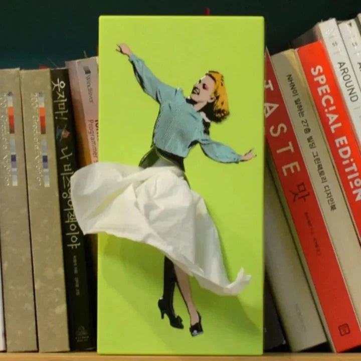 Tissue Box Cover Flying Skirt Design & Weighted Base