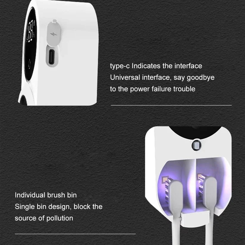 Toothbrush Sanitizer UV Touchless Wall-Mount USB-C