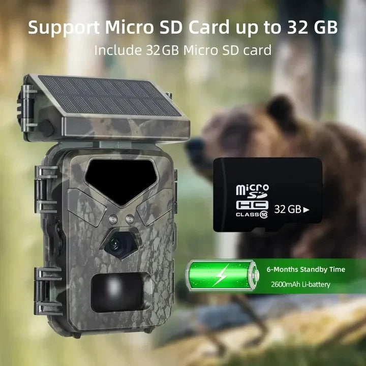 Trail Camera Solar-Powered 20MP IR Night Vision
