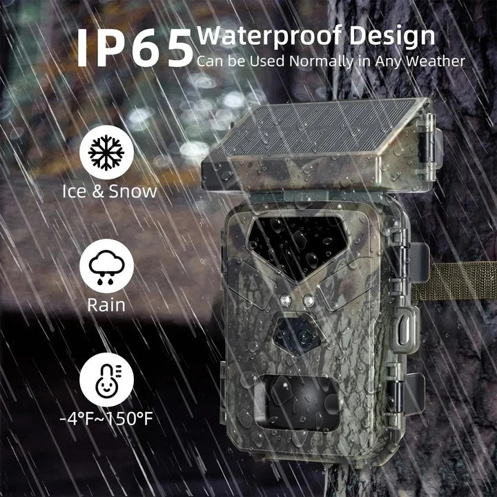 Trail Camera Solar-Powered 20MP IR Night Vision