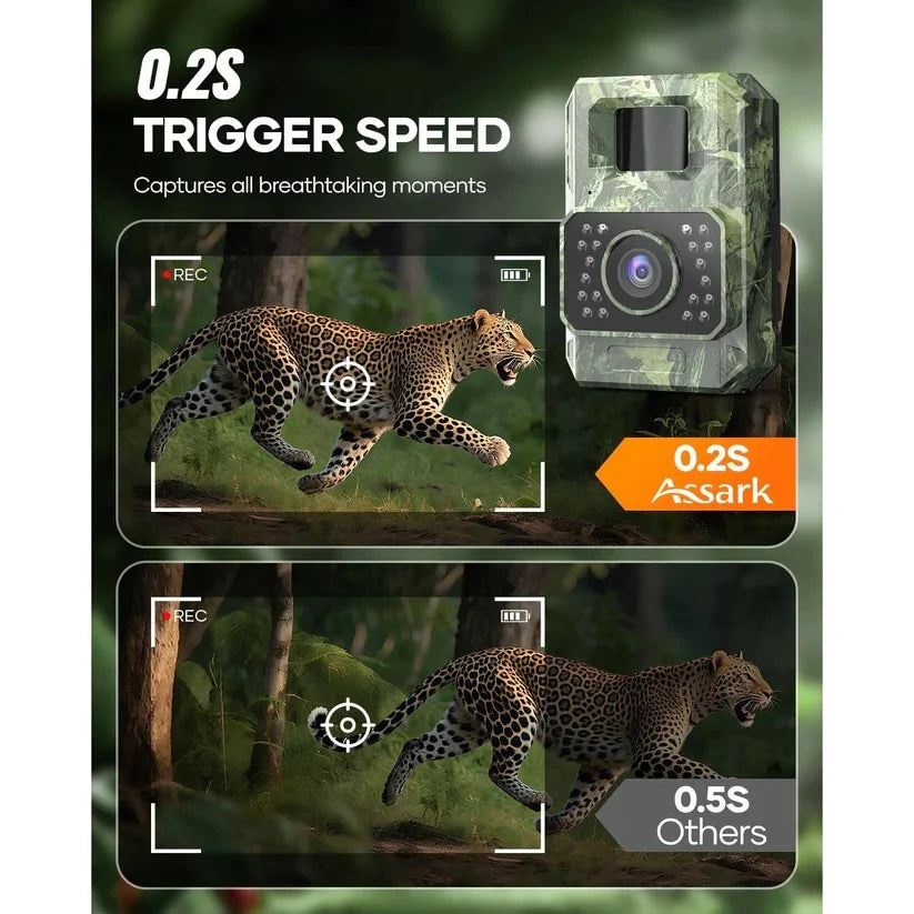Trail Camera Solar-Powered 48MP Night Vision