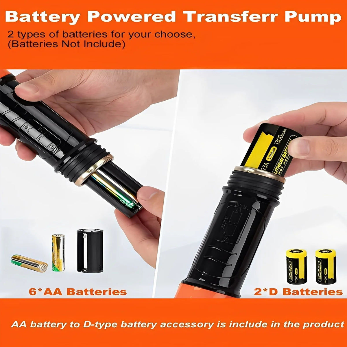 Transfer Pump Battery-Powered For Fuel & Water
