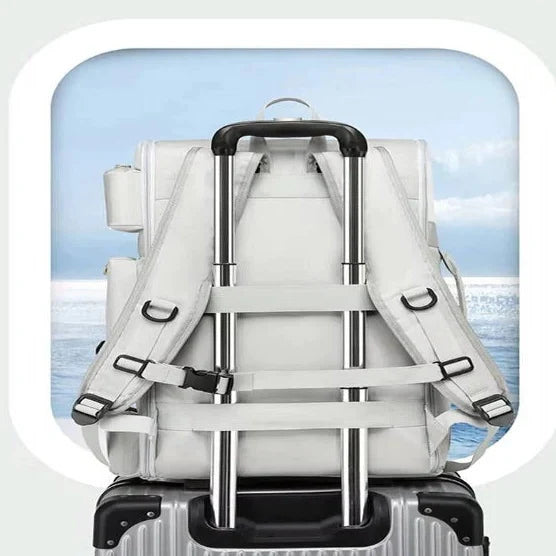Travel Backpack Multi-Compartment Padded 16-Inch Laptop & Trolley Strap
