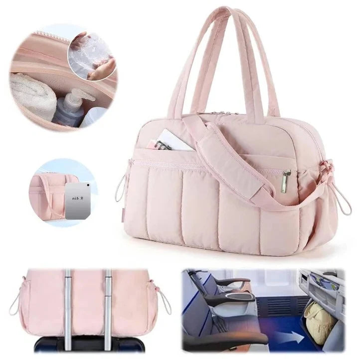 Travel Toiletry Bag Water-Resistant Wet-Dry Compartment & Luggage Sleeve